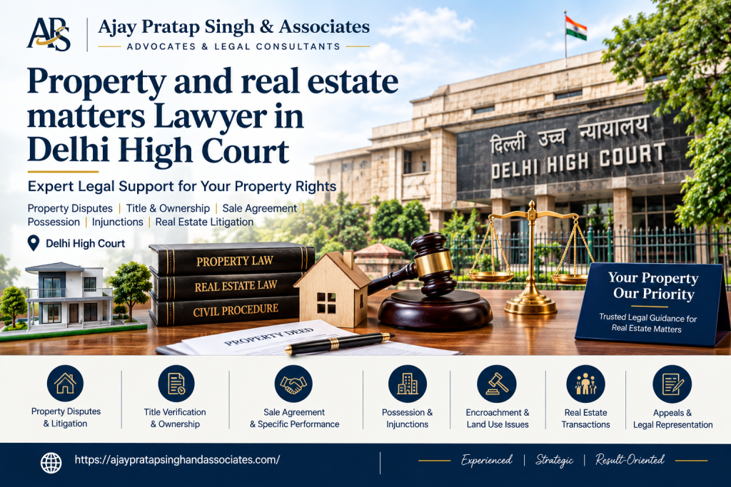 Property and real estate matters Lawyer in Delhi High Court